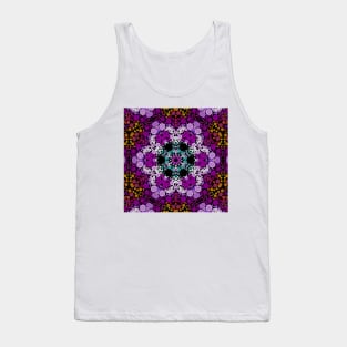 Dot Mandala Flower Blue Pink and Yellow Tank Top